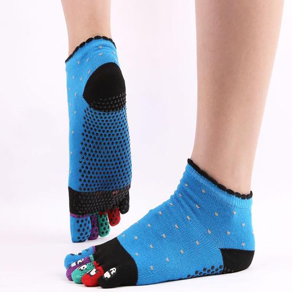 

funny cartoon five fingers antiskid pilates socks toe separate indoor casual man sports socks women cotton yoga, Black