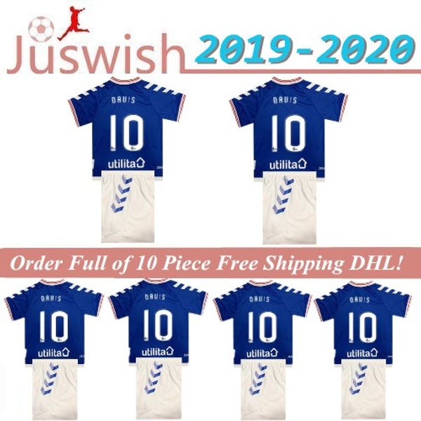 

2019 2020 kids rangers fc home blue soccer jersey 19 20 child glasgow rangers away kent football boys jerseys, Black