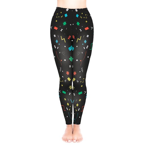 

2019 spring-autumn women's leggings elegant cotton black leggings no transparent exercise fitness patchwork push