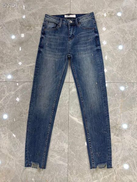 

2020 новое поступление оптовая продажа женщина горный хрусталь топ джинсовые брюки карандаш топ бренд стрейч джинсы высокая талия брюки женщ, Blue