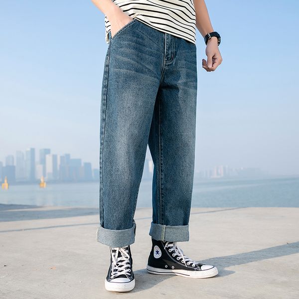 

baggy men jeans pants loose designer brand trousers man japanese streetwear straight blue jeans for men fashions 2020 spring