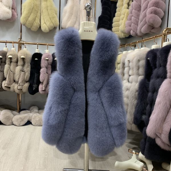 

real fur vest women winter 2020 new fashion style medium size office lady vest, Black