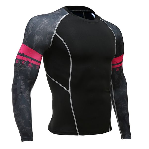

running shirts man crossfit tshirt compression long sleeve sports shirts sweat men gym t shirt sport men sport thermal underwear, Black;blue