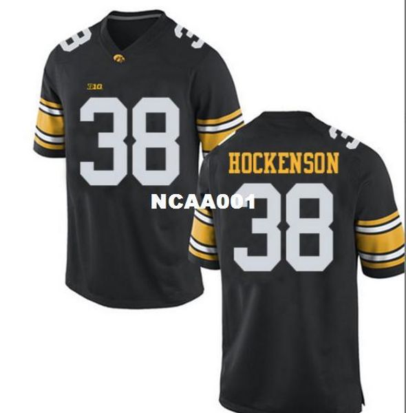 

youth iowa hawkeyes tj hockenson #38 youth real full embroidery college football jersey size s-4xl or custom any name or number jersey, Black;red
