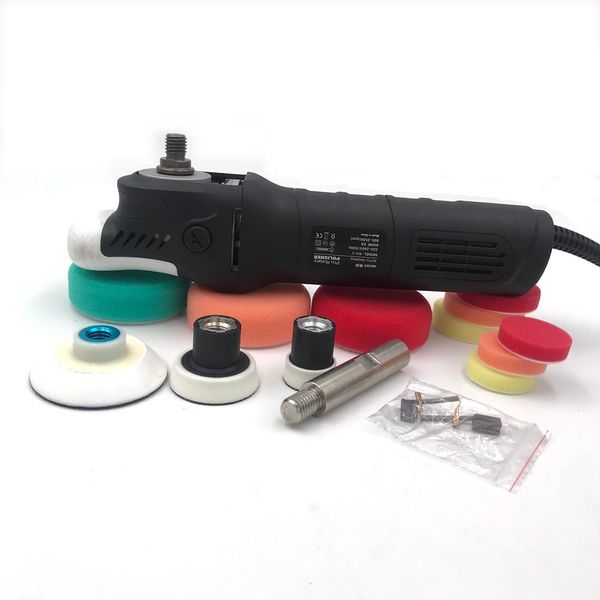 

new mini rotary car polisher with 1 inch 2 inch 3 pads and extension bar