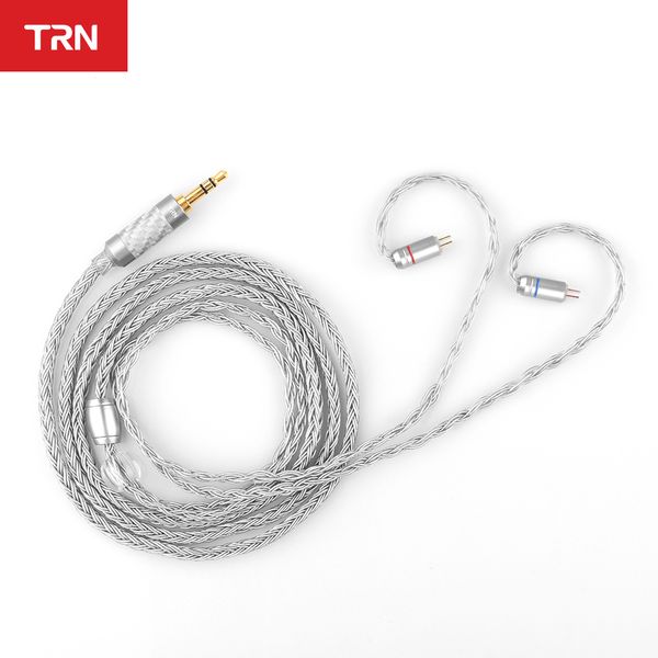 

trn t2 16 core silver plated hifi upgrade cable 3.5 /2.5 /4.4mm plug mmcx /2pin connector for trn v80 kz as10 /as06 /zs10 cca c10 c16