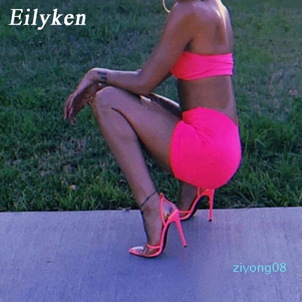 

eilyken 2020 new mei red serpentine pvc transparent pointed toe ankle buckle strap female wedding shoes pumps high heels z08, Black