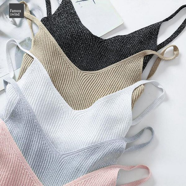 

camisole glitter summer women tank v neck lurex sleeveless slim knitted shirt female, White