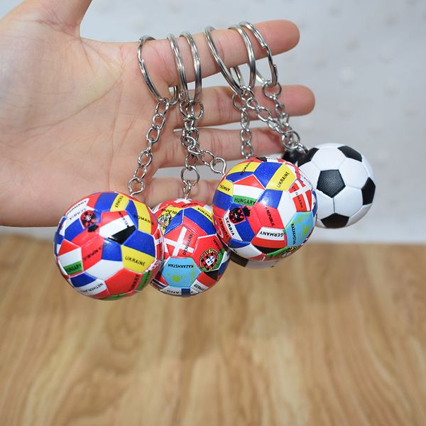 

3.8cm mini pvc football keychain 4cm new world flag football keychain country soccer fans keyring key chains souvenir bag pendant 4 styles, Red;brown