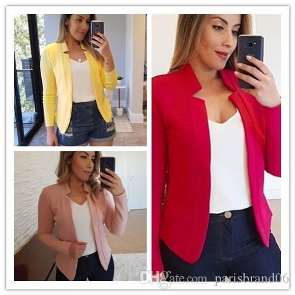 

women designer blazers solid color long sleeve stand collar blazers fashion office lady work casual clothing, White;black