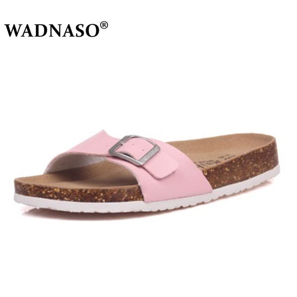 

wadnaso summer style shoes womens ortc cork slippers slip-on casual classics flip flop shoes plus size 35-45 white pink, Black