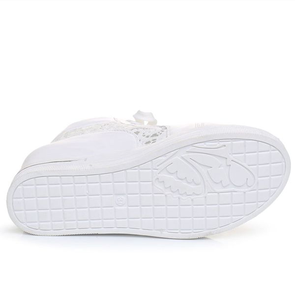 

women wedge platform rubber brogue leather lace up high heel shoes pointed toe increasing creepers white silver sneakers c130 mx200425, Black