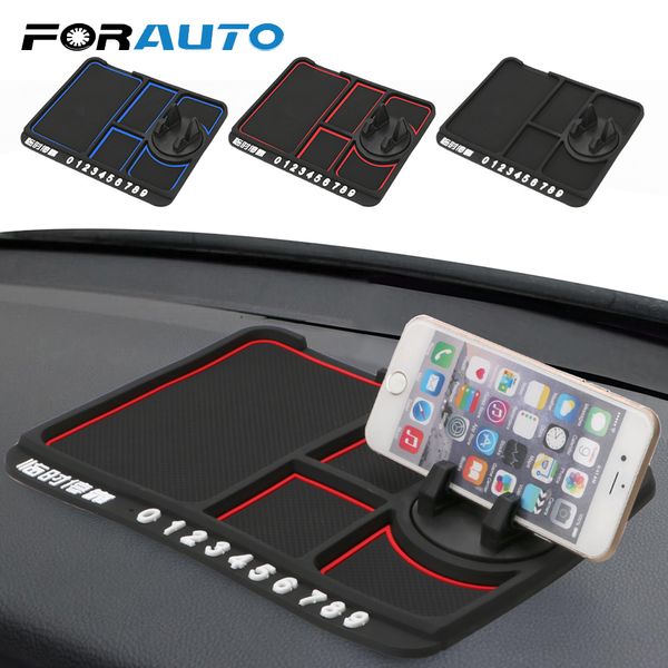 

forauto car anti-slip mat with temporary parking card phone holder bracket auto dashboard pad non slip sticky multifunctional