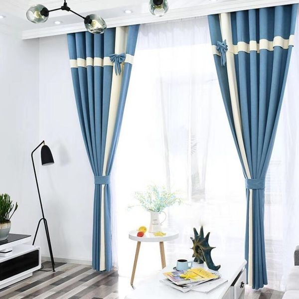 2019 New 2019 Nordic Vintage Curtains High Grade Solid Bow