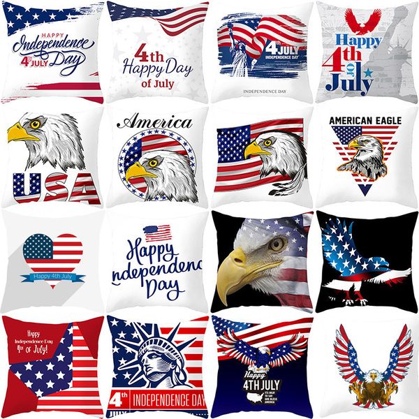 

45*45cm pillowcase home american independence day decoration pillow case pillowcase peach peach skin sofa cushion waist pillowcase