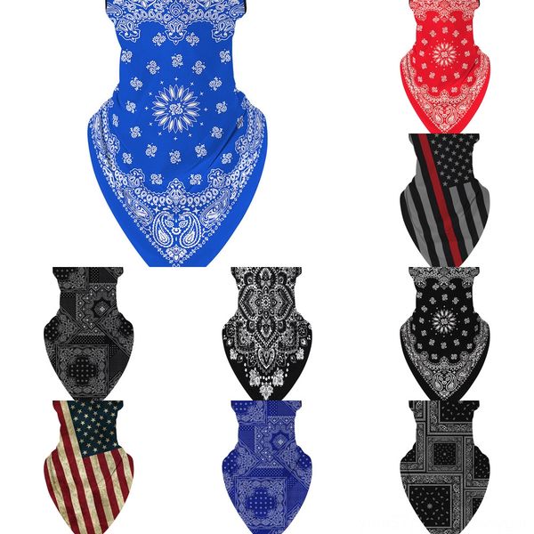 

oknqd designer face mask skull floral scarf windproof anti uv print sport outdoor cycling face mask women summer sunscreen triangle mask, Black