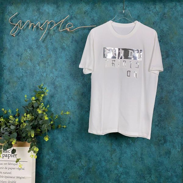 

2020ss spring and summer new high grade cotton printing short sleeve round neck panel t-shirt size: m--xl-xxl-xxxl color: black white qs33