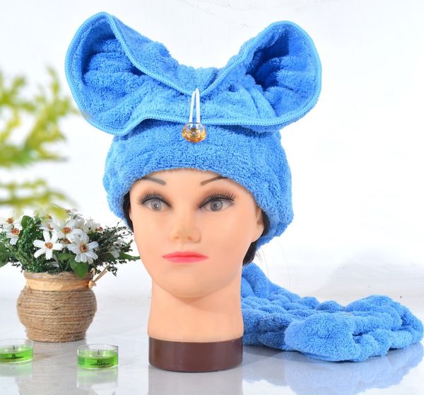 

коралловый бархатный шляпка для сухих волос супер абсорбирующее полотенце для сухих волос симпатичные кроличьи уши увеличенное утолщение шап