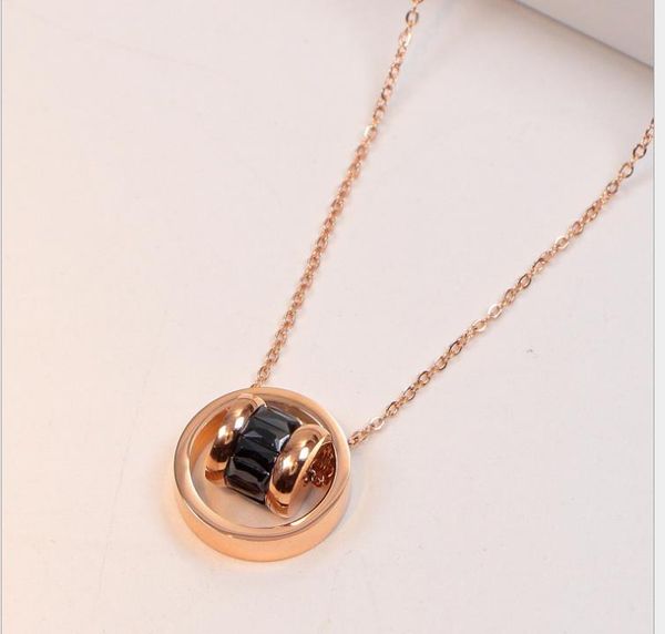 

fashionable and simple ring black diamond short chain women's necklace with accessories and collarbone, Silver