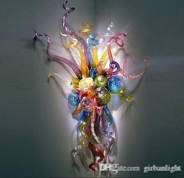 

modern art decor hand blown murano glass wall lamps customized glass home decoration art wall sconce glass wall light