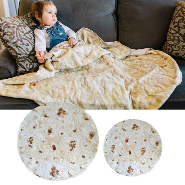 

realistic taco burrito tortilla blanket soft flannel wrap novelty throw blanket for adults, babies and children round