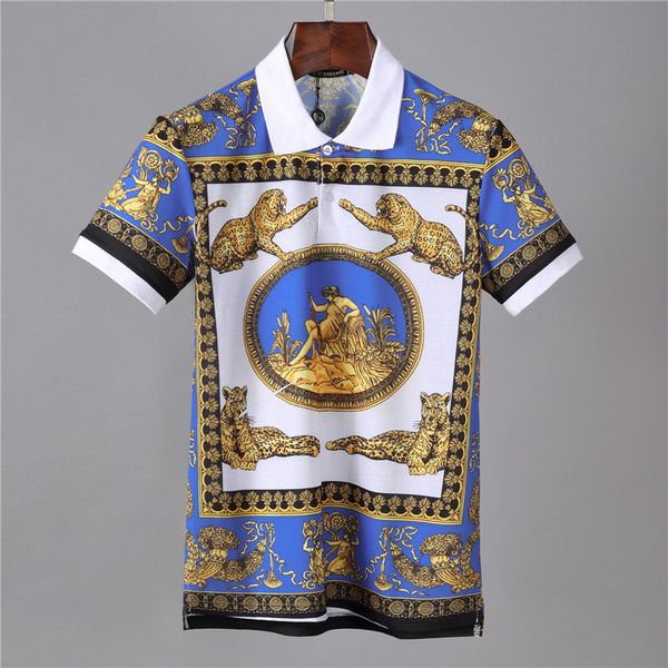 

2019 brand designer stand collar polo shirt mens mens embroidery alphabet tiger polo t-shirt top, White;black