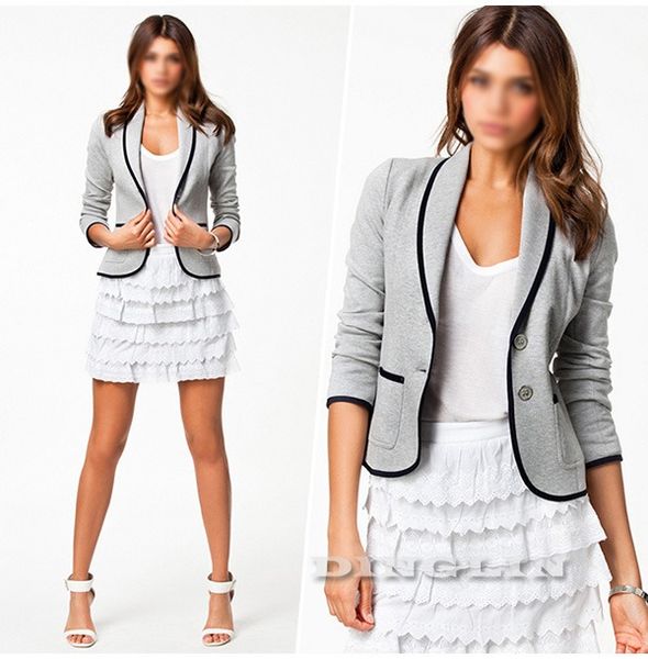 

fashion- women new fashion brand long design long sleeve casual suits coat spring&autumn fringe jackets jaqueta feminina plus sizexl outwear, Black;brown