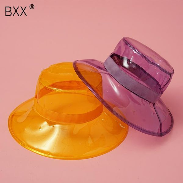 

bxx] 2019 spring summer personality yellow color many colors pcv transparent waterproof campaniform shape sun fisherman lm624, Blue;gray