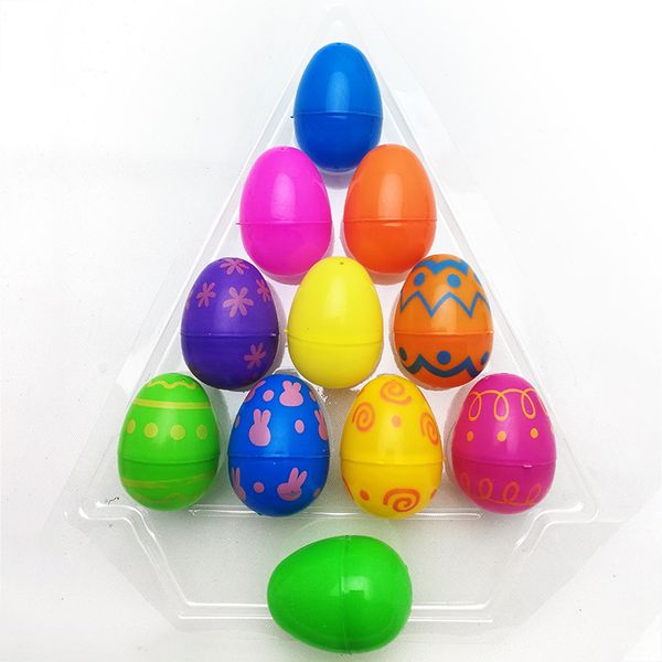 2019 Plastic Easter Colorful Eggs Eco Friendly Buckle Eggs Puzzle