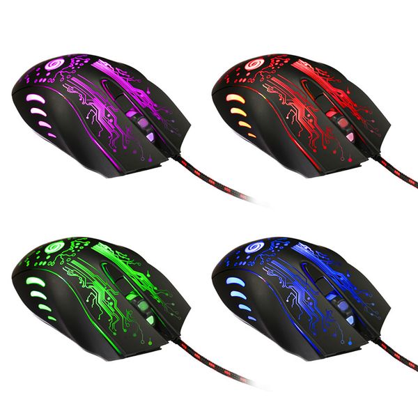 mouse da gioco per computer colorato Produttori di mouse Console di gioco USB abbagliante Mouse cablato Accessori per computer mouse DHL gratuito