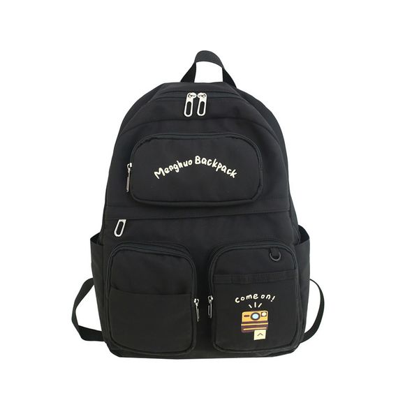

women men canvas backpack schoolbag multipocket school bag for teenage girls outdoor bag waterproof zipper bags mochila
