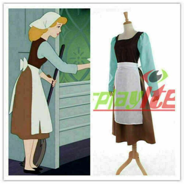 

cinderella maid dress cinderella cosplay costume dress maid dress, Black;red