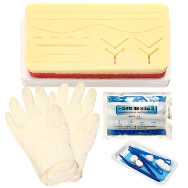 Silicone Médico Suture Treinamento Kit Humano Traumático Modelo de Pele Suturing Practurando Pad de treinamento Set Doctor Enfermeira Enfermagem