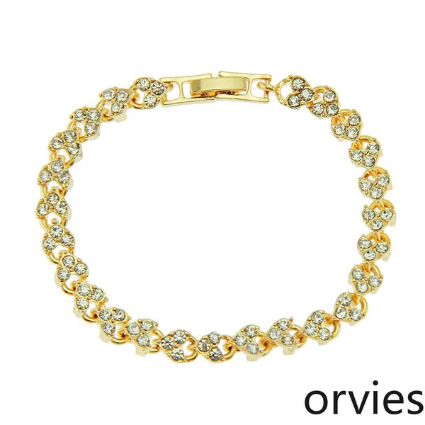 

new roman simple love shape with diamond full diamond lady bracelet, Black