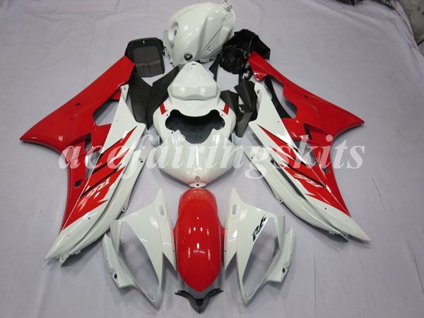 

4 gifts injection mold new abs motorcycle full fairings set fit for yamaha yzf-r6 2006 2007 06 07 r6 bodywork set red white luster