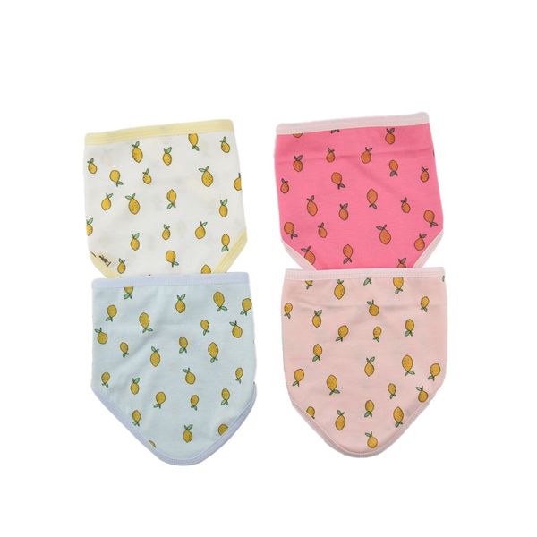 

baby saliva towel cartoon pineapple print triangle towel cotton button baby bib