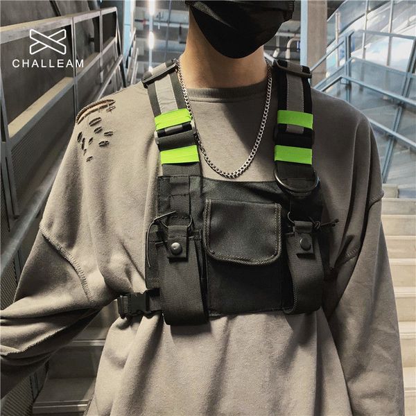 

fashion men chest rig bag male functional hip hop black vest bag women tactical streetwear bags female waist packs g131 t200521