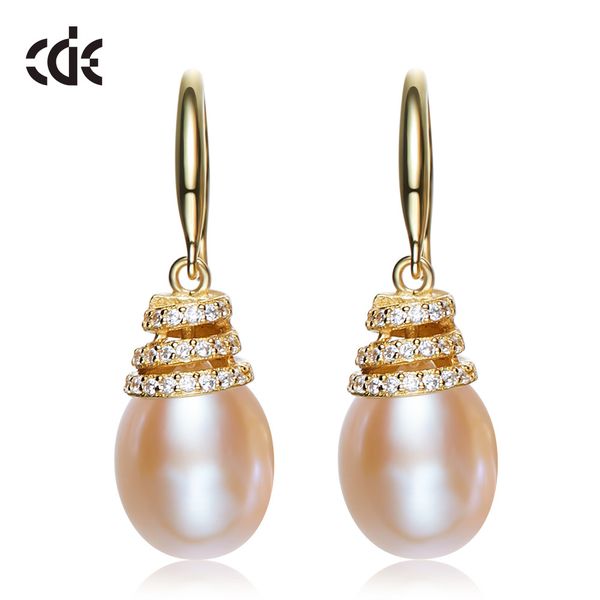 

свадьба серебро s925 из бисера жемчужный подарок женщина леди серьги с бриллиантами для невесты актерского начала выпускной cde-47, Golden