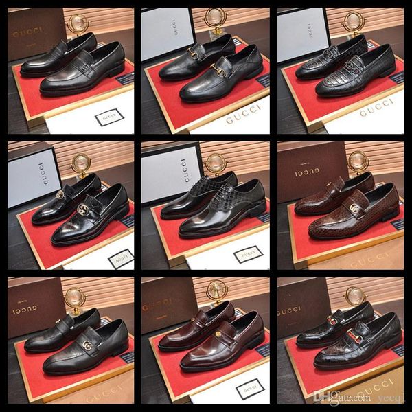 

18ss 2019 стиль мужчины oxfords дышащая сетка кожа обувь мужчин дизайн марка лоскутное бизнес платье обувь обувь большой размер 5,5 ~ 11 mad, Black
