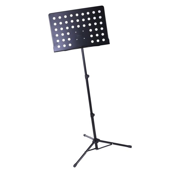 

black folding portable music stand with a case for musician and student
