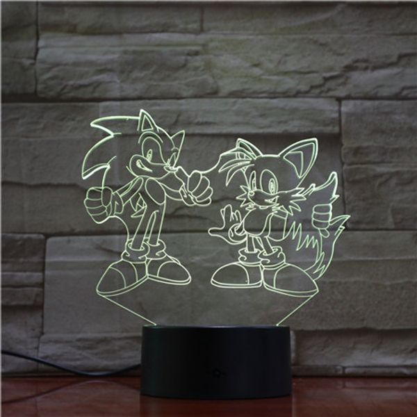

game sonic team the hedgehog led acrylic night light with 7 colors touch remote home decoration lights dropshipping 3d-1870