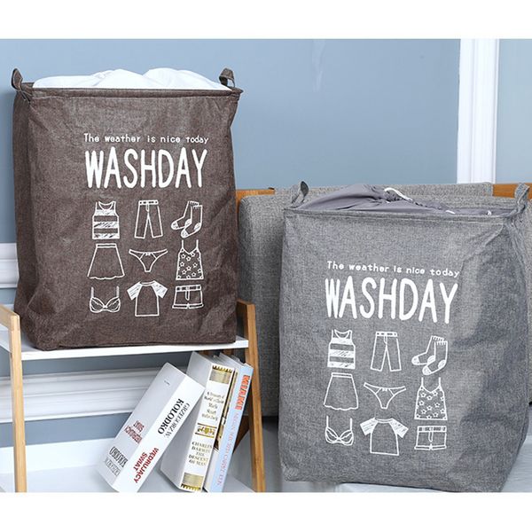 

2pcs canvas collapsible laundry hamper clothes storage basket toy organizer