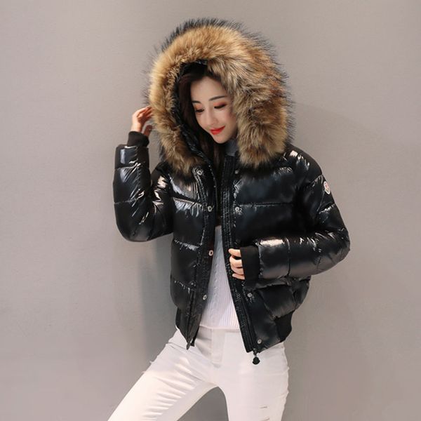 

2019 new winter jacket cotton jacket women's cotton padded slim coat women parkas thick female outerwear red black clothing 186, Tan;black