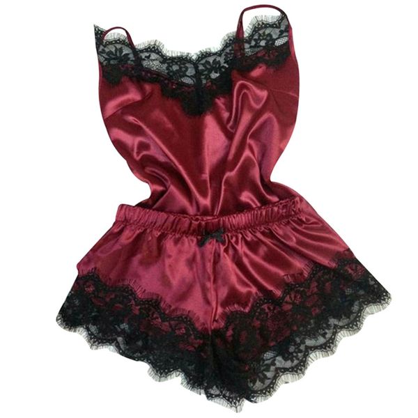 

new style women sleeping dress eyelash lace romance nightwear set sling nightdress lingerie temptation underwear, Black;red