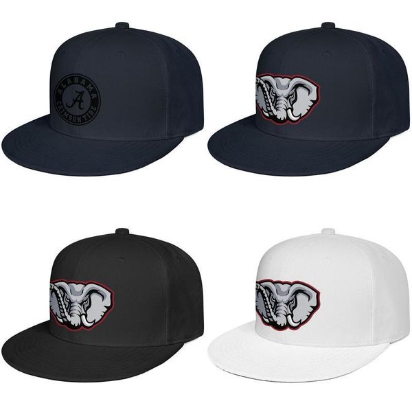 

alabama crimson tide football logo black mens and women snap back baseballcap cool hipster hip hopflat brimhats alabama elephant college, Blue;gray