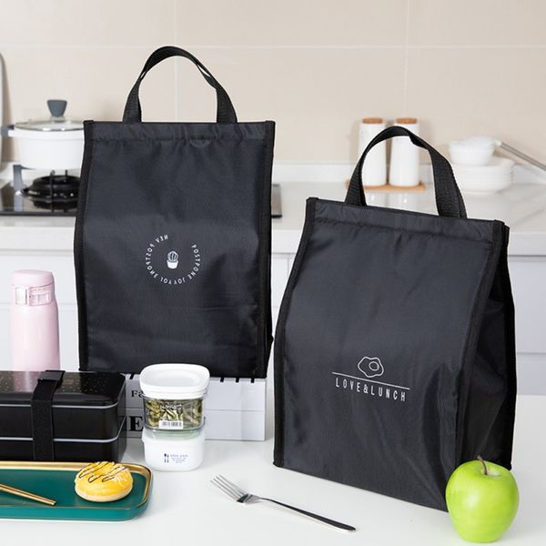 

black waterproof and oilproof large capacity lunch bag pocket travel bag fruit organizer1 pcs 2020