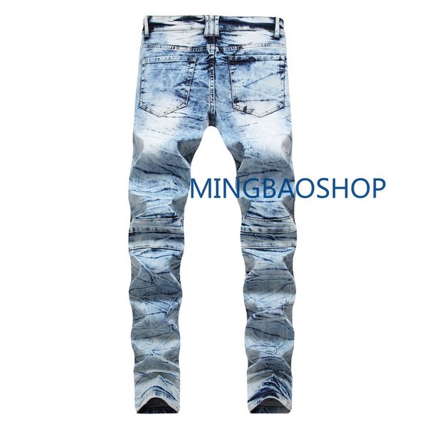 

2019 designer men's jeans folding locomotives men's pants straight sleeves, pants jeans denim men, Blue