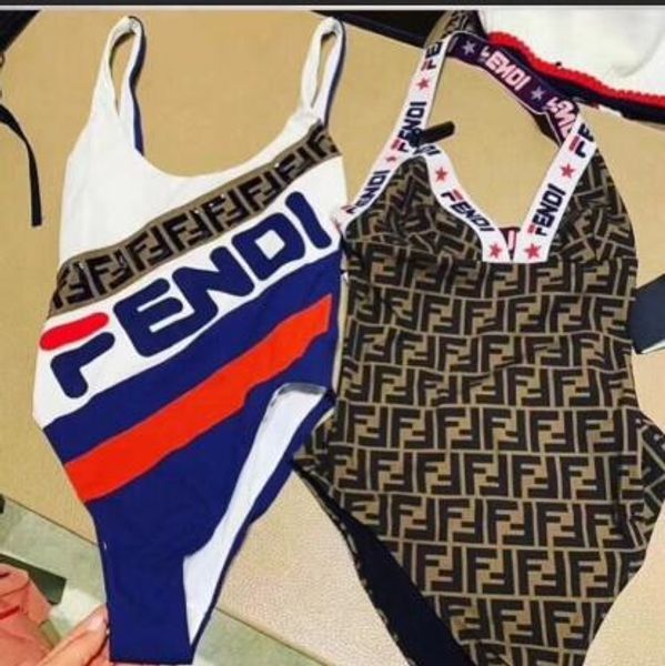 

ff fashion designer women swimwear bikini letter swimsuit bandage bathing suits one-piece swimsuits for party, White;black