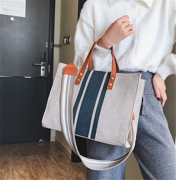 

2colors handbag casual canvas joker wide shoulder strap hand bill of lading shoulder bag shopping bags ph-cfy20051839