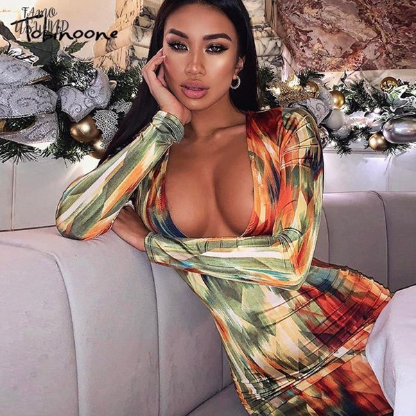 

spring summer dress women long sleeve floral print bodycon party dress elegant v neck midi dress femme vestido, Black;gray